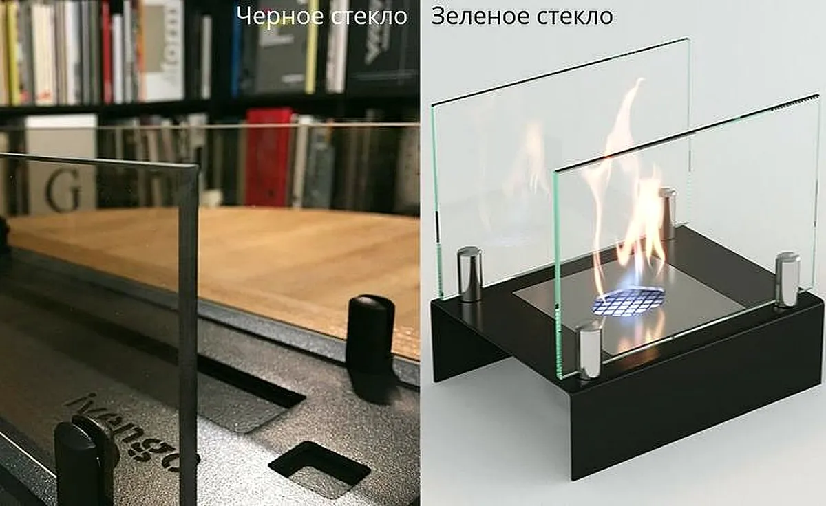 Сравнение защитного стекла: чёрное тонированное и зелёное